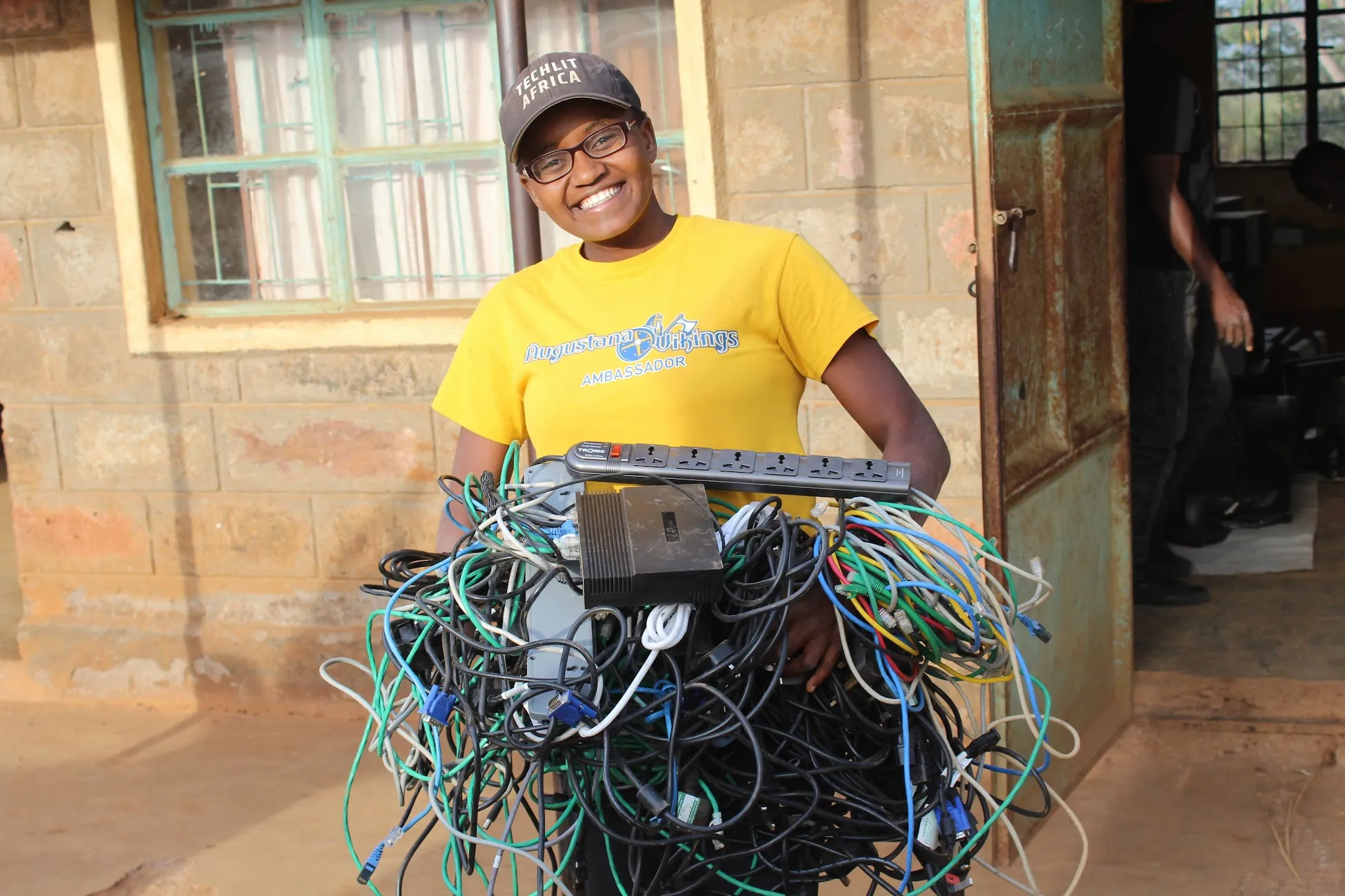 Nelly with cables outside