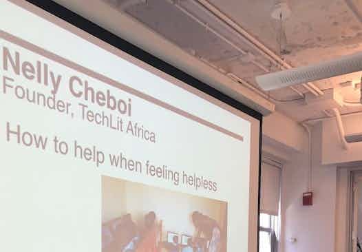 Nelly Cheboi's talk at the Women in Tech Breakfast