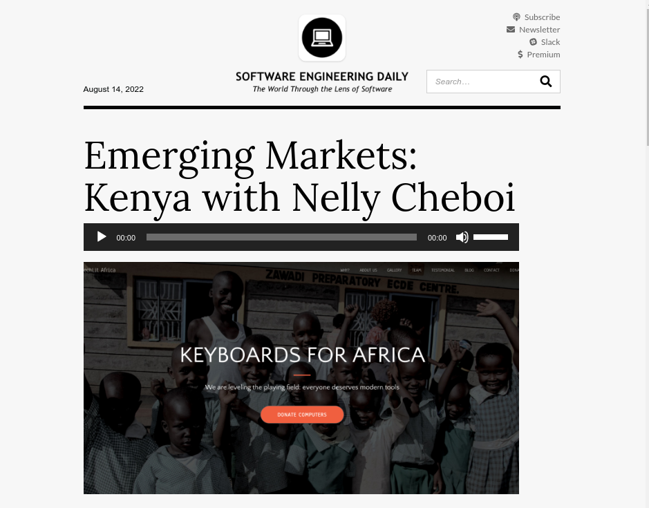 Nelly Cheboi and TechLit Africa featured on SE Daily about Emerging Markets