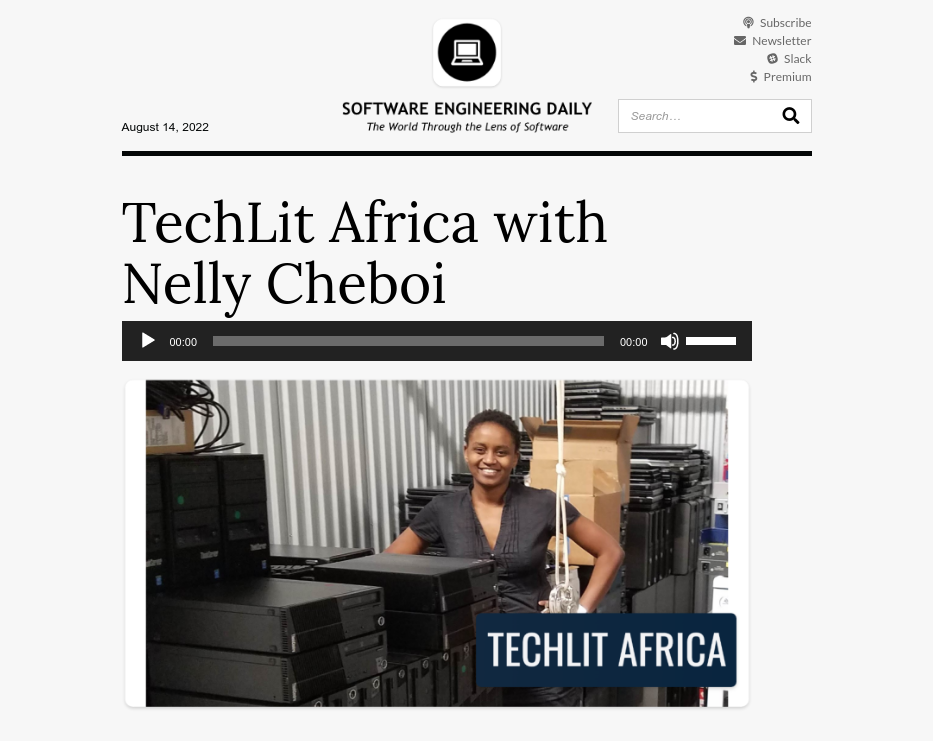 Nelly Cheboi and TechLit Africa featured on SE Daily