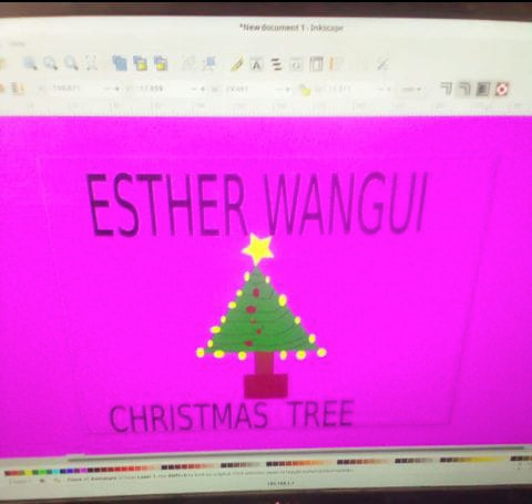 Digital Art - Christmas Tree in Inkscape by Primary School Student