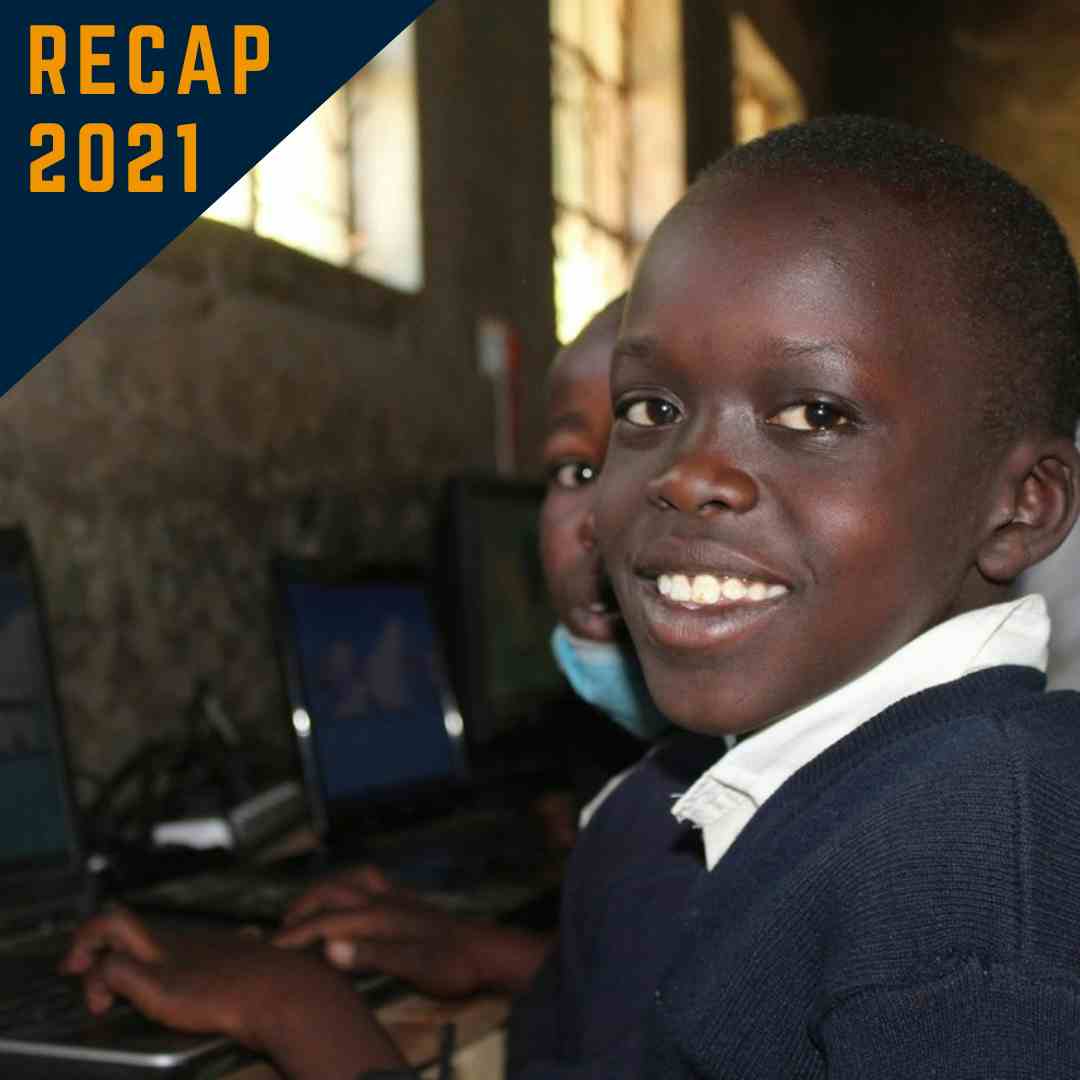 TechLit Africa primary school students using refurbished laptops